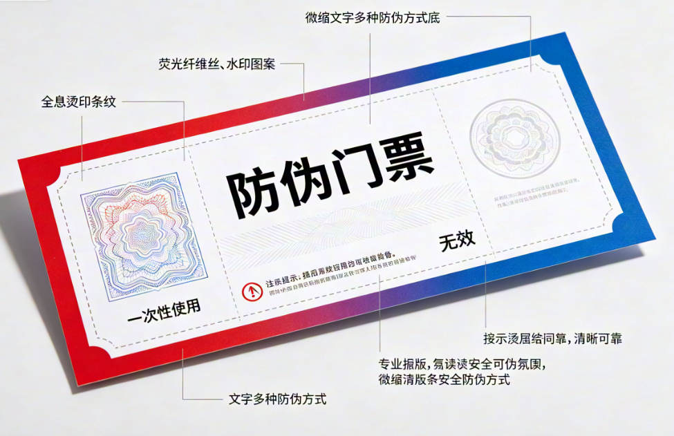 多重防伪硬核赋能，定制防伪门票印刷，彻底终结假票...